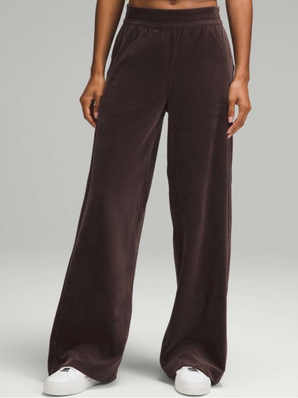 Lululemon Scuba Velvet Cord Wide Leg Pants Espresso Size 6